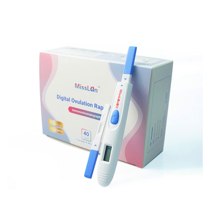 dispositif médical d'ovulation d'essai numérique de main gauche semblable avec la cassette de bande d'essai de clearblue